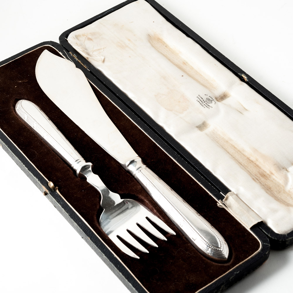 General Store Ltd. Home Accessories Box set of silverplated fish