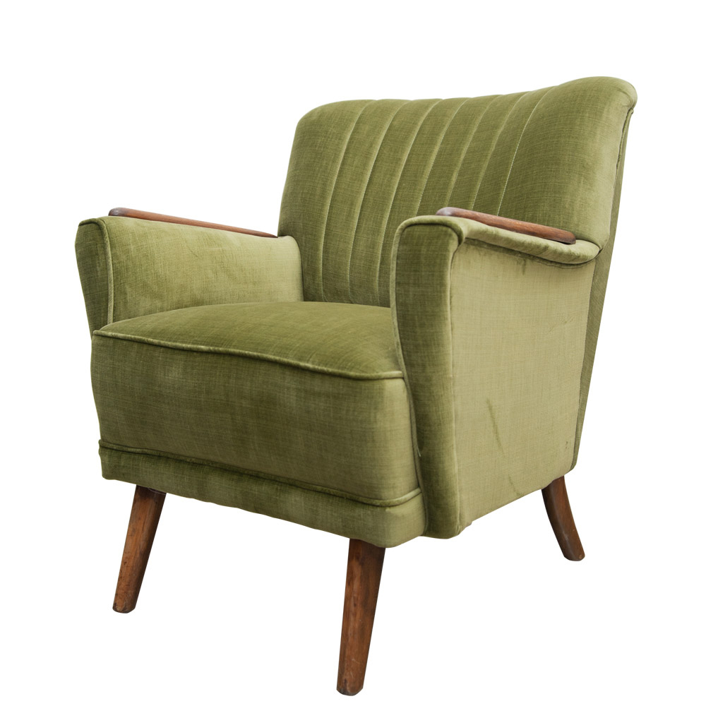 General Store Ltd. Chairs Green Velvet Arm Chair